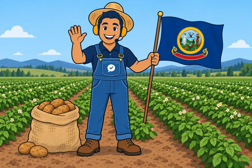 Ray, the RealAgentQuotes helper, waving a Idaho flag