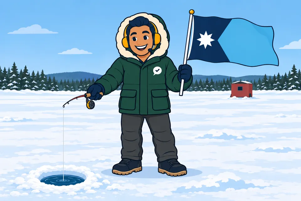 Ray, the RealAgentQuotes helper, waving a Minnesota flag