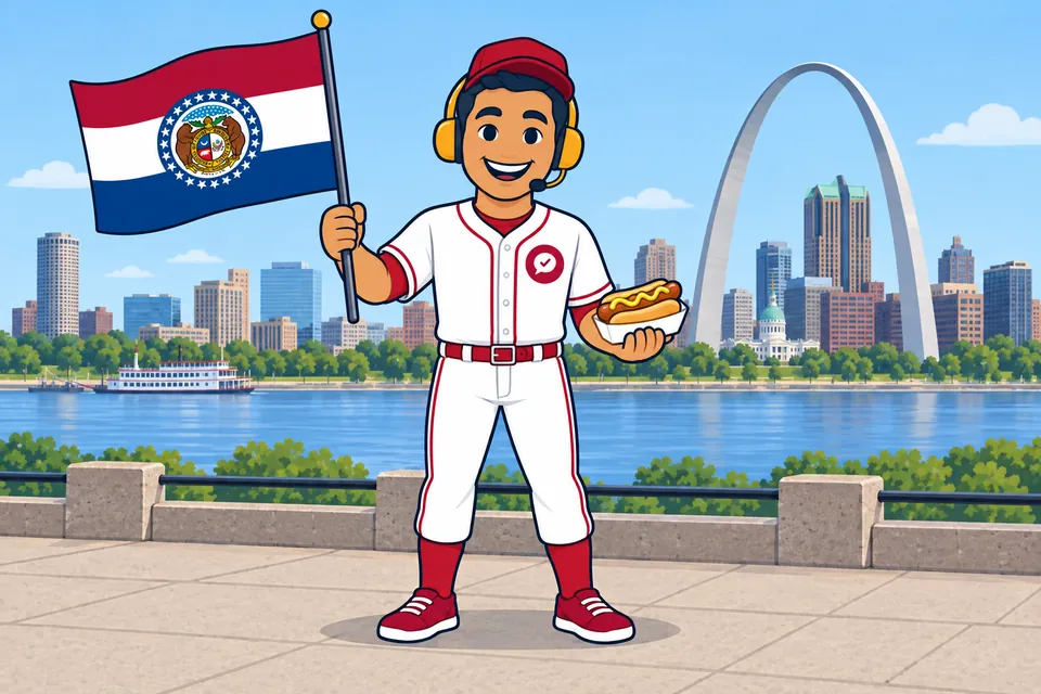 Ray, the RealAgentQuotes helper, waving a Missouri flag