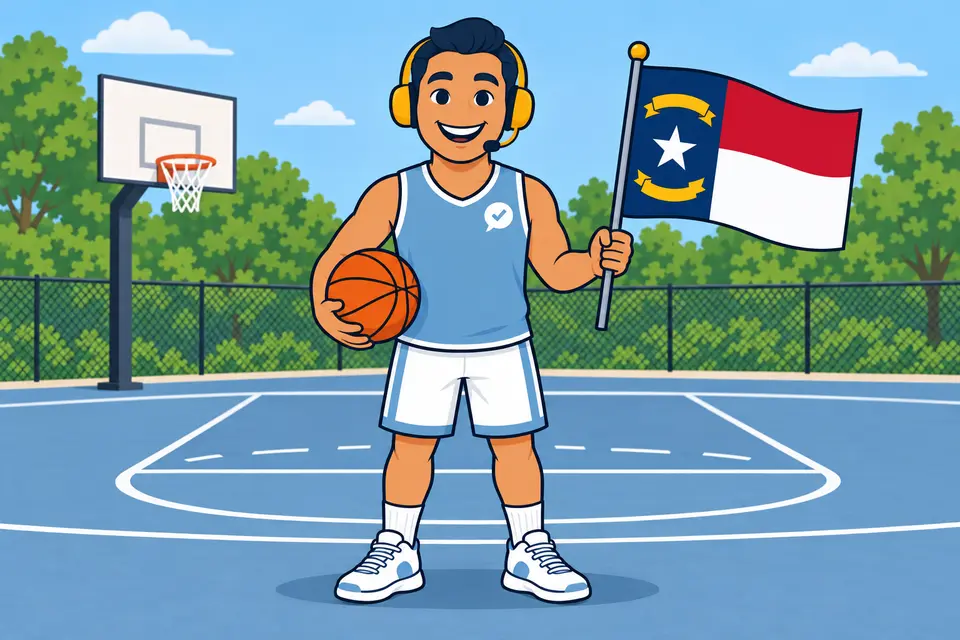 Ray, the RealAgentQuotes helper, waving a North Carolina flag