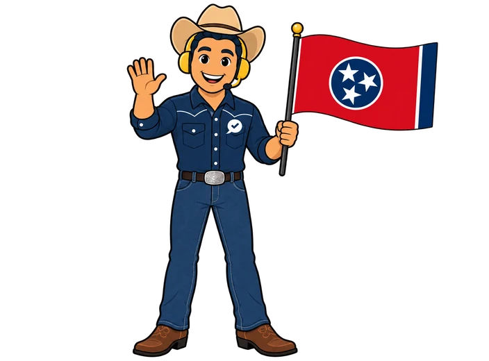 Ray, the RealAgentQuotes helper, waving a Tennessee flag