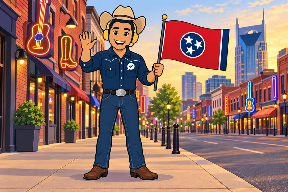 Ray, the RealAgentQuotes helper, waving a Tennessee flag